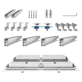 Svopes 705353898389 Solar Panel Mounting Brackets 4 X 30 Inch Aluminum Rails End And Mild Clamps R