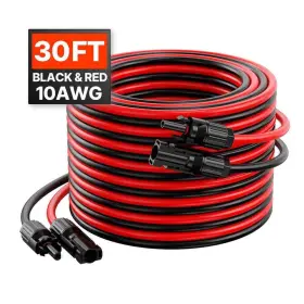 Tyndcbyzxsx38xv37y3-v225 Svopes 30 Ft. 10awg Waterproof Solar Panel Extension Cable With Connectors