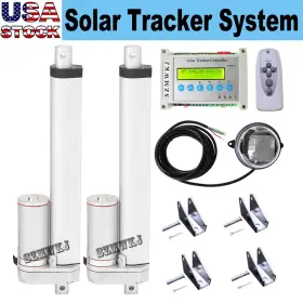 Dst-200 Szmwkj Dual Axis Solar Tracker With 2pcs 8 Inch 12v 330lbs Linear Actuators Lcd Controller