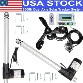Dstbw6000n-400 Szmwkj Lcd Dual Axis Solar Tracking Kit With 2pcs 6000n 16 Inch Linear Actuator Anemometer