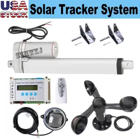 Nstbw-200 Szmwkj Single Axis Solar Panel Tracking Controller With 8 Inch Linear Actuator Wind Sensor