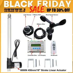 Nstbw6000n-450 Szmwkj Lcd 6000n Single Axis Solar Tracker 12v 18 Inch Linear Actuator Anemometer Kits