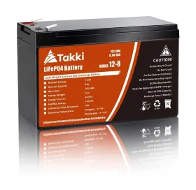 Jhc0014 Takki 12v 8ah Lifepo4 Battery Deep Cycle Lithium Iron Phosphate Recharge