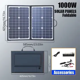 Solarpt1 Tamacx New 1000w Portable Solar Panel Kit Foldable Usa Inventory