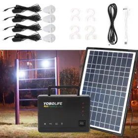Lm-3606 Tbvechi Solar Panel Power Generator Kit Battery Pack Station With 4 Bulbs Portable