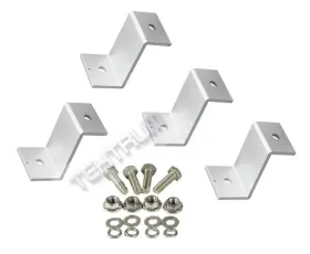 Tektrum 892389005185 2.125 Inch Tall Z Bracket Solar Flush Mount Kit Supporting Large And Small Set 4