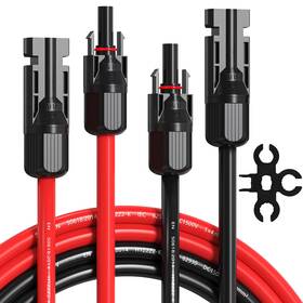 Temank Mc4x4-br-15m-mf2 50ft Solar Panel Extension Cable 12awg 50 Feet Panle Wires Both End Wi