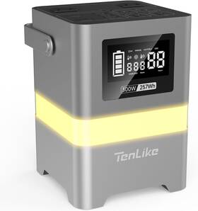Tenlike 445042826806 Portable Power Station 300w Solar Generator 257wh With Color Led Light Pd 100w