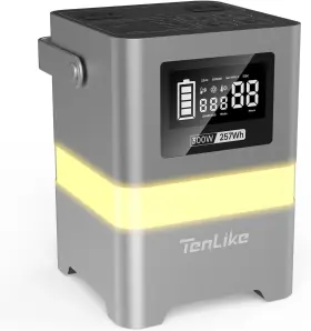 100w Tenlike 445042826806 Portable Power Station 300w Solar Generator 257wh With Color Led Light Pd
