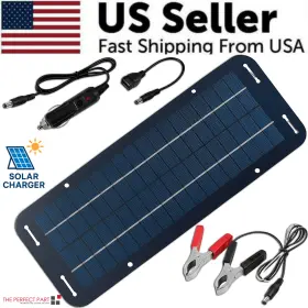 The Perfect Part 602835163303 30w Solar Panel 12v Trickle Charger Battery Kit Maintainer Boat Car Rv