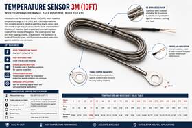 Thermomart Ntc100k-ss-wc10 Engine Watchdog Temperature Sensor Probe Ntc 100k Ss Braided Washer Type 10mm