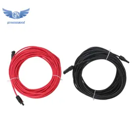 Gm1280680md Thomletha 4mm 20m Solar Panel Extension Cable Black Red With M4 Connector For Rv/boat Us
