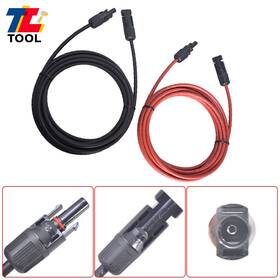 Tool Library Tl3030662 1-pair 10ft Black Red 12awg Solar Panel Extension Cable Wire Connector