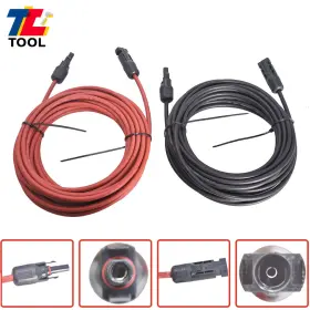 Tl3030994 Tool Library 1 Pair 20ft 12awg Black Red Solar Panel Extension Cable Wire Connector