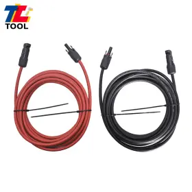 Tl3031160 Tool Library 1pair 25ft Black Red 12awg Solar Panel Extension Cable Wire Connector