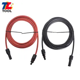 Tl3031990 Tool Library 1pair Black Red 10awg 15ft Solar Panel Extension Cable Wire Connector