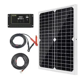 Topsolar 605646777158 Solar Panel Kit 20w 12v Monocrystalline With 10a Charge Controller Ex