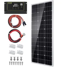 Topsolar 731654654645 Solar Panel Kit 100 Watt 12 Volt Monocrystalline Off Grid System For Homes Rv