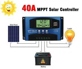 Topteng Cp30 Panel Solar Regulator Auto Focus Mppt 40a 12v-24v Dual Usb Charge Controller