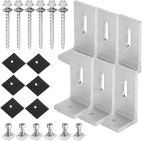 Totitom 771473953796 6 Pack Solar Mount L-bracket With Hardware Aluminum Alloy Photovoltaic Pa