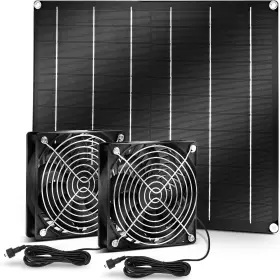 Ipx7 Ttnde 768795581943 Solar Fan 25w Powered Waterproof Panel Kit Cool Inch