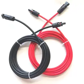 Turbo-roofinds 445023897856 1 Pair Red And Black Double Ends Solar Extension Cable With Connector 2-10 Meter