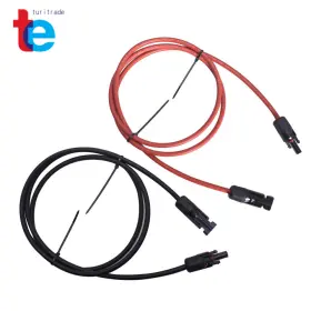 Tr36512 Turitrade 1 Pair 5ft 1.524m Black Red Solar Panel Extension Cable Wire Connector