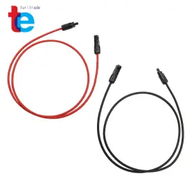 Tr36526 Turitrade 6mm /10awg 1 Pair 5ft Black Red Solar Panel Extension Cable Wire Connector