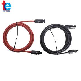Turitrade Tr36528 1 Pair Black Red 10awg Solar Panel Extension Cable Wire Connector 10 Feet