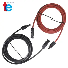 Tr36530 Turitrade 6mm /10awg 1 Pair 15ft Black Red Solar Panel Extension Cable Wire Connector