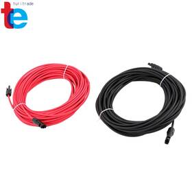 Turitrade Tr64034 Solar Panel Extension Cable 4mm 20m Red Black With M4 Plug For Outdoor Power Syste