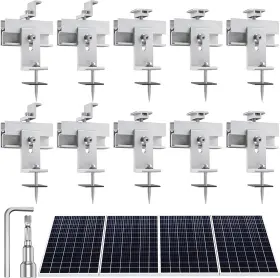 29-tyn Tuykay Solar Panel Mounting Brackets Kit 10pcs Roof Mount For 1-4 Pieces Alu