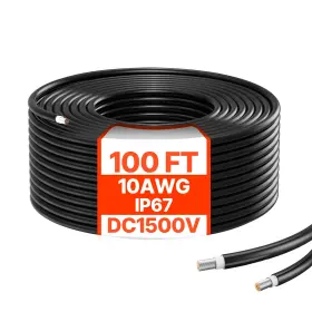 Uimoso 199413555129 100ft Solar Panel Extension Cable 10awg Waterproof Pv 6mm Black
