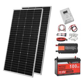Uimoso 199413788848 400w 12v Solar Power Kit With Panels Battery Controller And Inverter