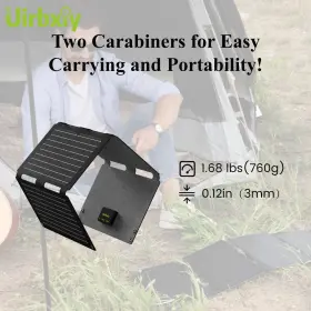 Ip67 Uirbxiy 780887324580 34w Foldable Portable Solar Charger With Usb-a&usb-c For Outdoor