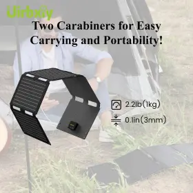 Ip67 Uirbxiy 780887324597 40w Foldable Portable Solar Charger With Usb-a&usb-c For Outdoor