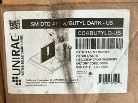 004butyld-us Unirac 004butyld Solarmount Butyl Att Kit Box Of 20