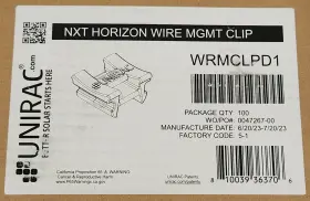 Wrmclpd1 Unirac Qty 100 Nxt Horizon Wire Mgmt Clip 5 X Packs Of 20