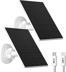 Unknwon 445000486486 Solar Panel For Security Camera Charger Waterproof C 2w 2 Pack