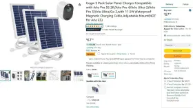 Pa0063 Uogw 3 Pack Solar Panel Charger Compatible - Arlo Pro 5s 2k 4 / New