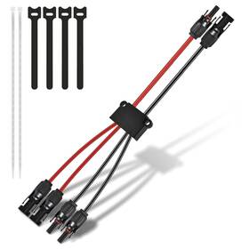 Usngsny 705353987526 Solar Connectors For 2 Panels Ip68 Waterproof Tool-free Cable Splitter Y