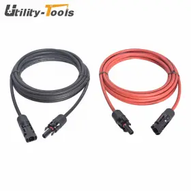 Ut2519466 Utility-tools High Quality 12 Awg Black Red 10 Ft Solar Panel Extension Cable Wire Connector