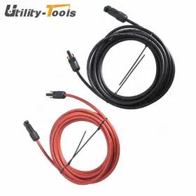 Ut2519880 Utility-tools 1 Pair Black Red 25 Feet Solar Panel 12awg Extension Cable Wire Connector