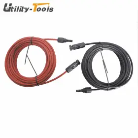 Ut2520018 Utility-tools 30 Ft 12 Awg High Quality Solar Panel Extension Cable Wire Connector Black Red