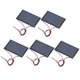 Uxcell 609044402445 5 Pcs 3v 0.27w 90ma Mini Solar Panels With 2 Cable 62mm X 36mm