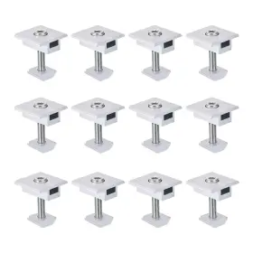 Uxcell 676766639626 12 X Solar Panel Middle Clamps 35mm Aluminium Panels Mount Mid Clip