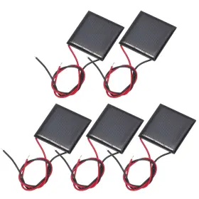 0.09w Uxcell 676766744047 5 Pcs 1.5v 60ma Mini Solar Panels With 2 Cable 30mm X