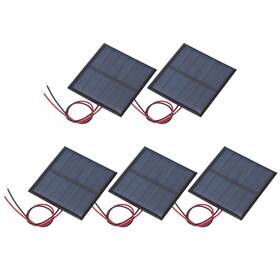 Uxcell 676766744511 5 Pcs 3v 0.375w 125ma Mini Solar Panels With 2 Cable 52mm X