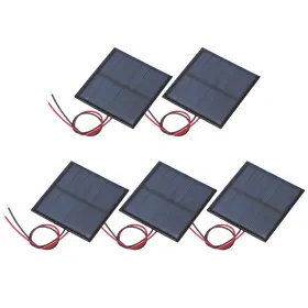 0.375w Uxcell 676766744511 5 Pcs 3v 125ma Mini Solar Panels With 2 Cable 52mm X