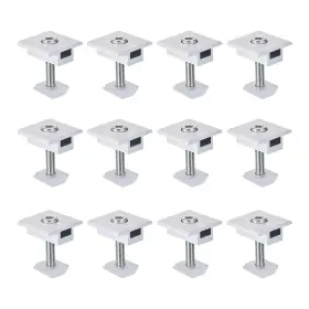 Uxcell 767153554865 12 Pcs Solar Panel Middle Clamps 40mm Aluminium Mount Mid Clips